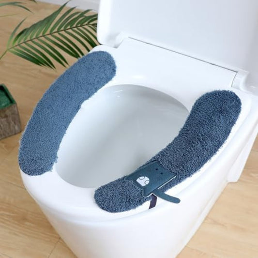 4 Pairs P Warm Toilet Seat Cover Washable and Reusable Toilet Seat Pads Cushion for Winter Fits All Toilet Seats
