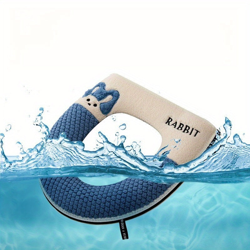 Toilet Seat Thickened Thermal Zipper Toilet Cover Household Bathroom Toilet Seat Cartoon Embroidery Sponge Toilet Seat