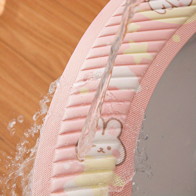 2-Pack Cartoon EVA Toilet Seat Cushions, Waterproof Adhesive Washable Toilet Seat Pads, Lightweight Hand Wash Only Toilet Accessories for All Seasons