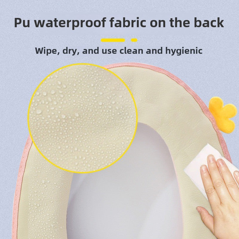 New Winter Toilet Seat Cover, Universal for All Seasons, Full Zipper Two-Piece Set, Home Three-Piece Set.