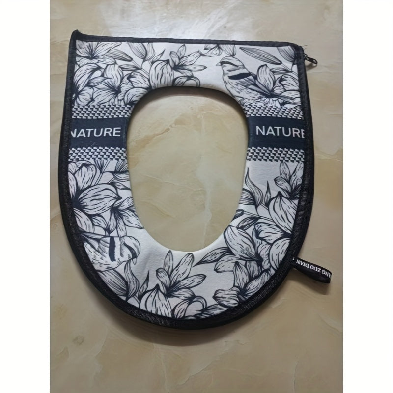 New Winter Toilet Seat Cover, Universal for All Seasons, Full Zipper Two-Piece Set, Home Three-Piece Set.