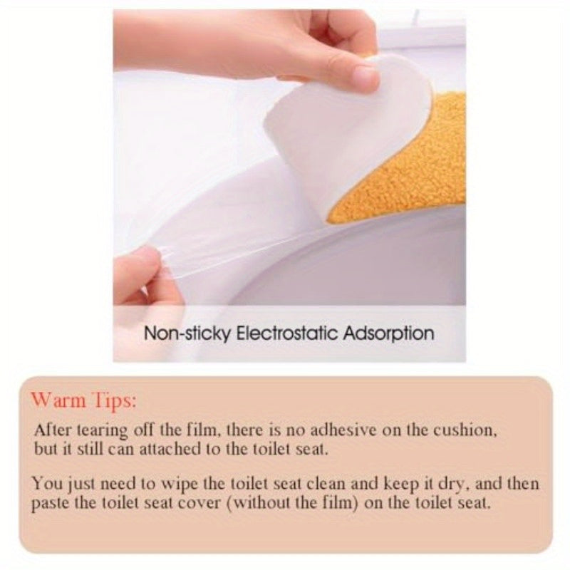 4 Pairs P Warm Toilet Seat Cover Washable and Reusable Toilet Seat Pads Cushion for Winter Fits All Toilet Seats