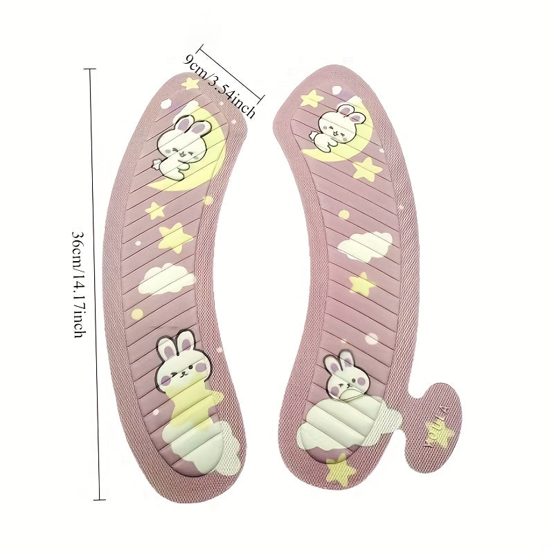 2-Pack Cartoon EVA Toilet Seat Cushions, Waterproof Adhesive Washable Toilet Seat Pads, Lightweight Hand Wash Only Toilet Accessories for All Seasons