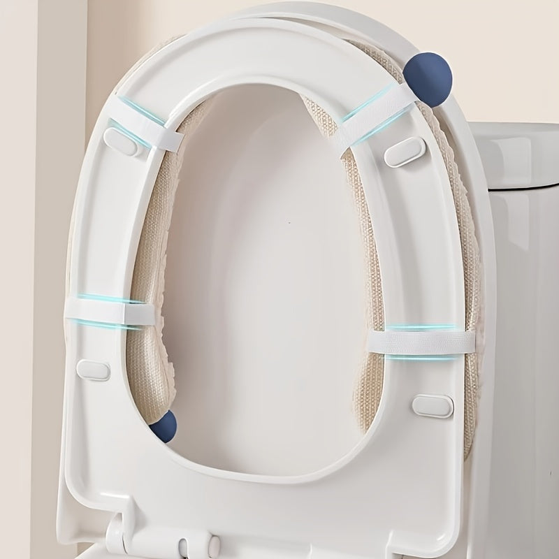 Cozy Cartoon Toilet Seat Cover - Thick, Warm & Non-Slip Cushion for All Seasons, Easy to Clean, Pedestal Ring, Bathroom Accessories